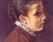 Head of a Girl - 阿道夫·冯·门采尔